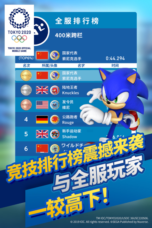 索尼克在2020东京奥运会游戏截图