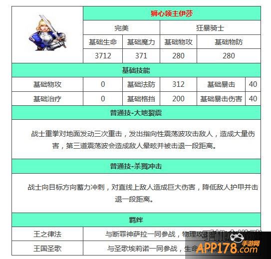 暗黑黎明狮心领主伊莎