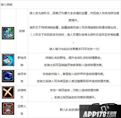 刀塔传奇狼人技能
