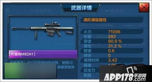 全民突击巴雷特M82A1属性