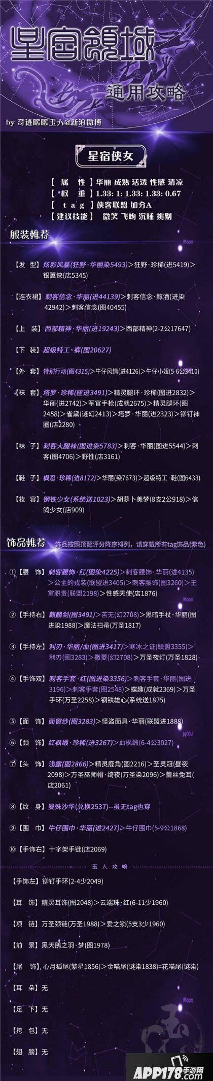 奇迹暖暖星宿侠女高分