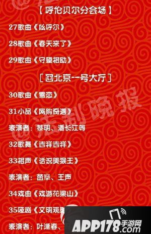 2016央视春晚节目单曝光 2016猴年央视春晚节目表4