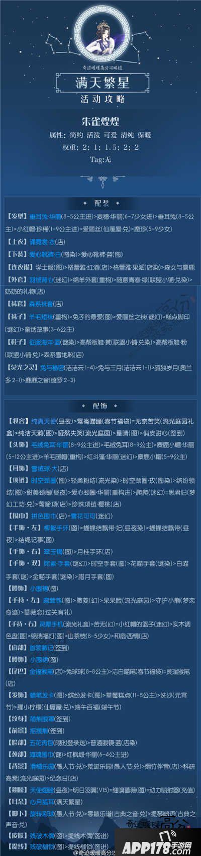 奇迹暖暖朱雀煌煌高分搭配攻略