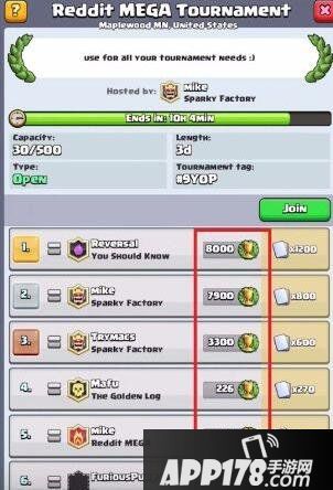 皇室战争锦标赛规则