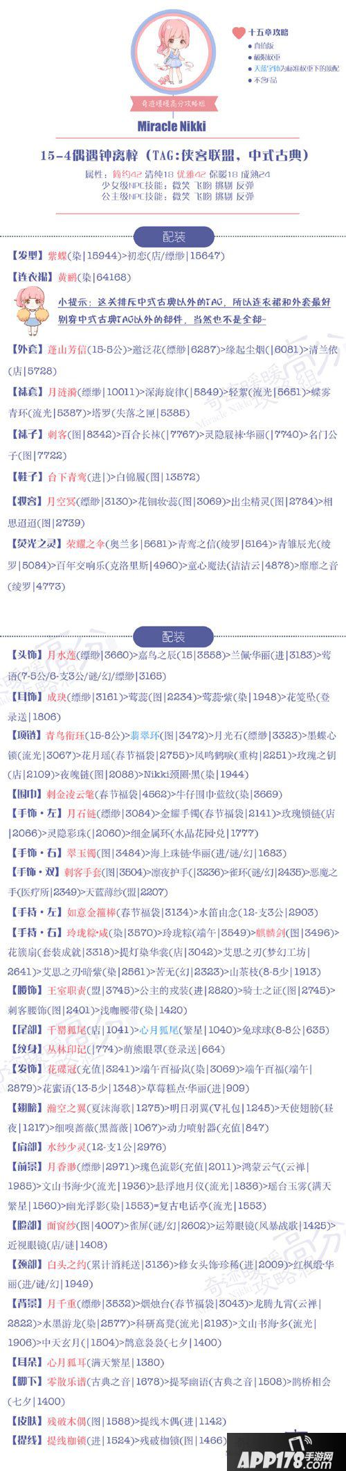 奇迹暖暖15-4公主级级高分s攻略