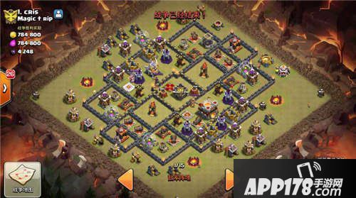 部落冲突11本防三星阵型分享