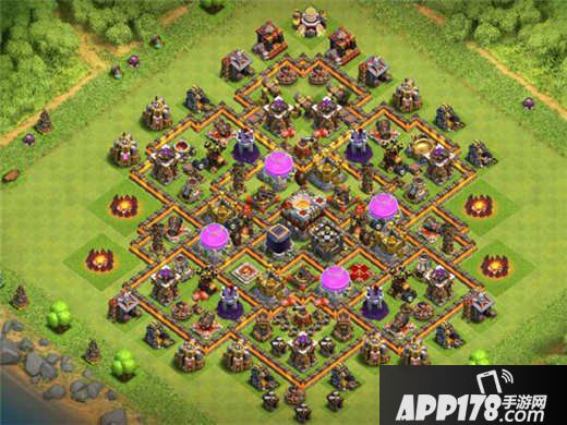 部落冲突10本双炸弹塔护资源阵分享