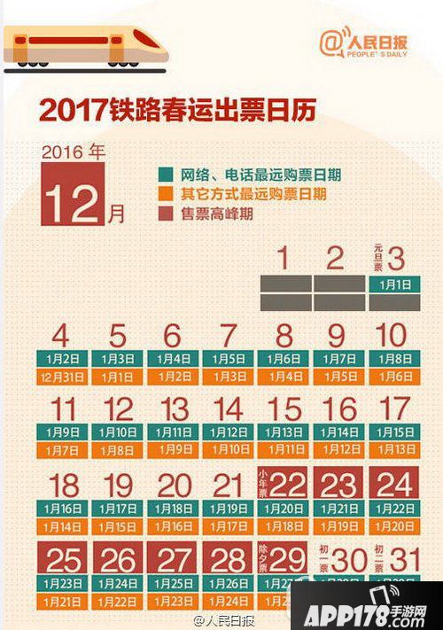 2017春运购票日历公布 2017年春运购票时间介绍1