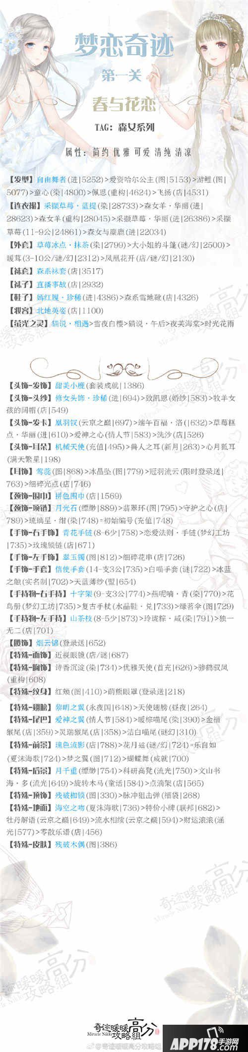 奇迹暖暖春与花恋高分搭配攻略