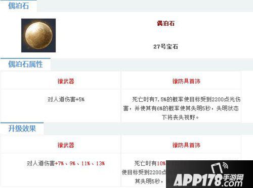 倩女幽魂手游偶泊石属性图鉴