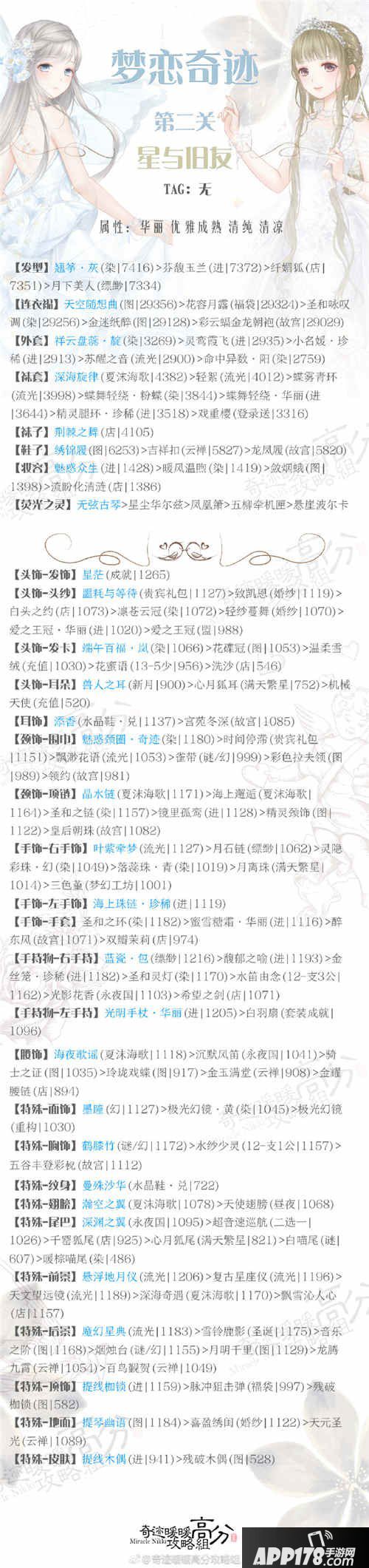 奇迹暖暖星与旧友高分搭配攻略