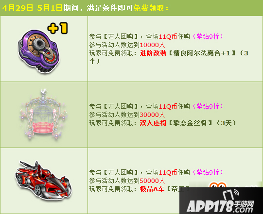 QQ飞车手游劳动节小长假 万人团购嗨翻全场