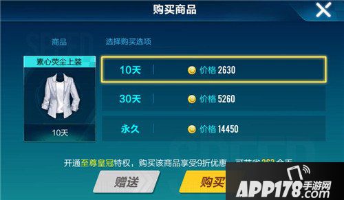 QQ飞车手游素心荧尘上衣价格 QQ飞车手游素心荧尘上衣多少钱