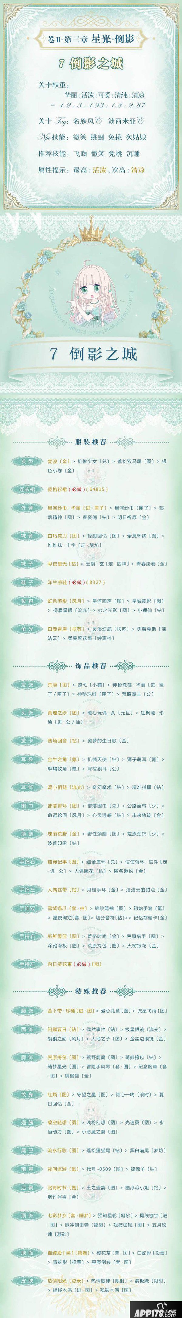 奇迹暖暖星光倒影第七关攻略 倒影之城高分搭配攻略