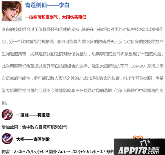 王者荣耀11月22日11个英雄调整汇总：王昭君大改 李白削弱