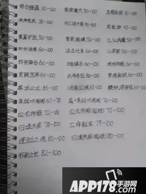 手写一整页副本笔记 《天下》手游里的师父都是什么神仙