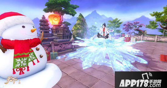 天下手游喊你来收集2020第一片返场雪花 清绝绕风台