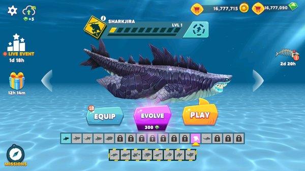 饥饿鲨进化破解版内置菜单