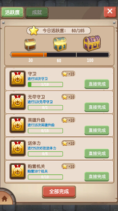 塔防骑士团活跃系统