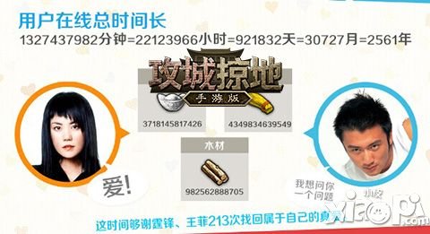 日充值超百万 手游《攻城掠地》趣味数据盘点