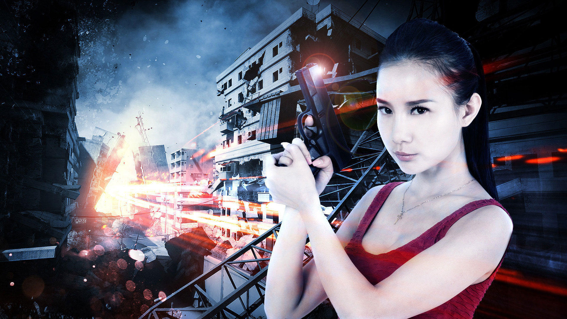 伊芙蕾雅代言《枪魂》壁纸(2)