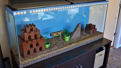 乐高搭建超级玛丽鱼缸图赏析(13)