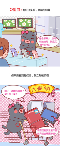 微博趣图 当各个血型看到促销信息(4)