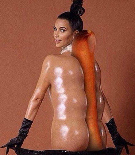 恶搞金-卡戴珊美酒肥臀搞笑趣图(6)