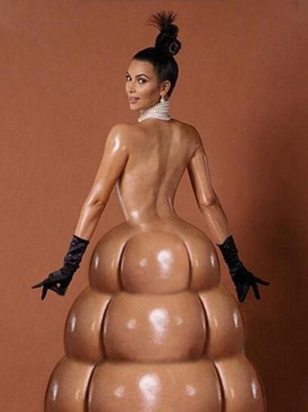 恶搞金-卡戴珊美酒肥臀搞笑趣图(4)