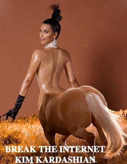 恶搞金-卡戴珊美酒肥臀搞笑趣图(5)