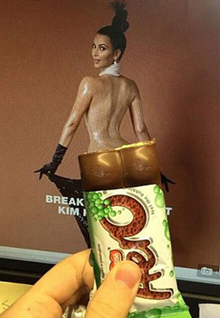 恶搞金-卡戴珊美酒肥臀搞笑趣图(11)