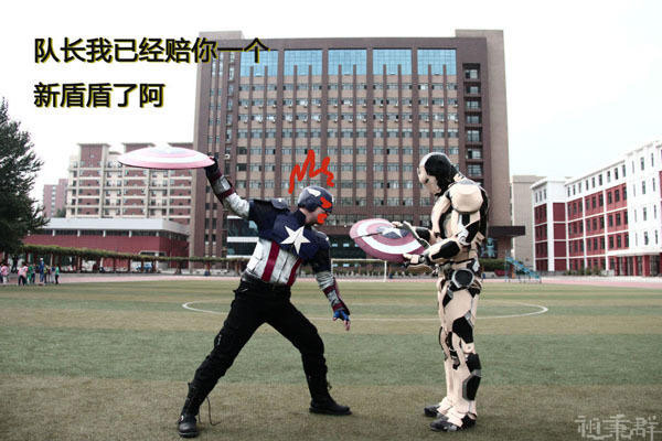 微博趣图 超强粉丝COS一个人的复联(16)