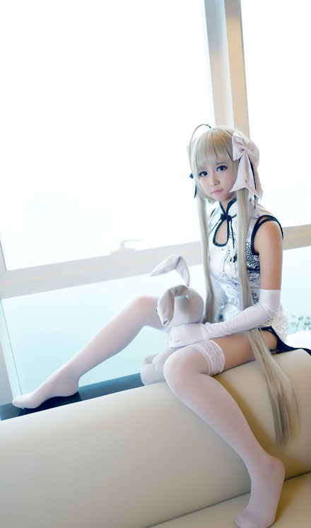 《缘之空》春日野穹白丝旗袍COS(13)