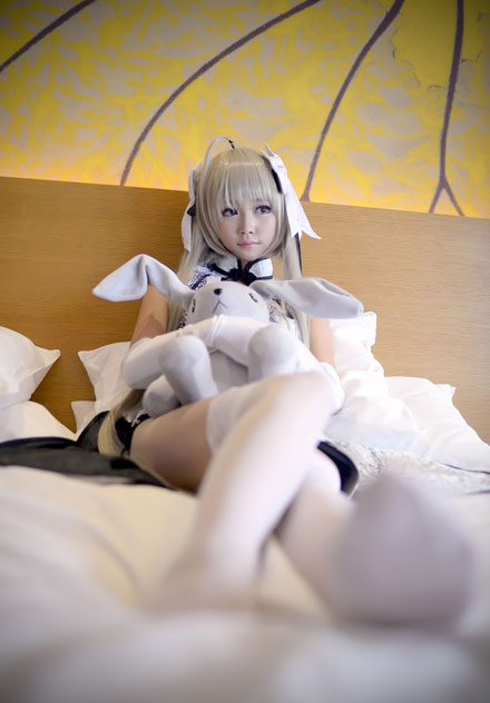 《缘之空》春日野穹白丝旗袍COS(5)