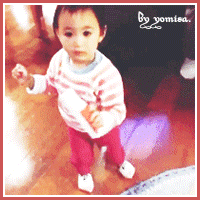 爸爸回来了萌娃奥莉搞笑GIF合集(9)