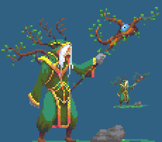 国外画师自制像素版《巫师3》图赏(5)