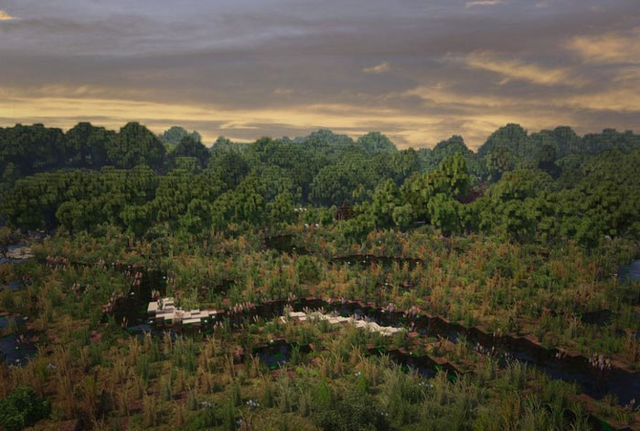《我的世界》玩家打造指环王夏尔郡场景(11)